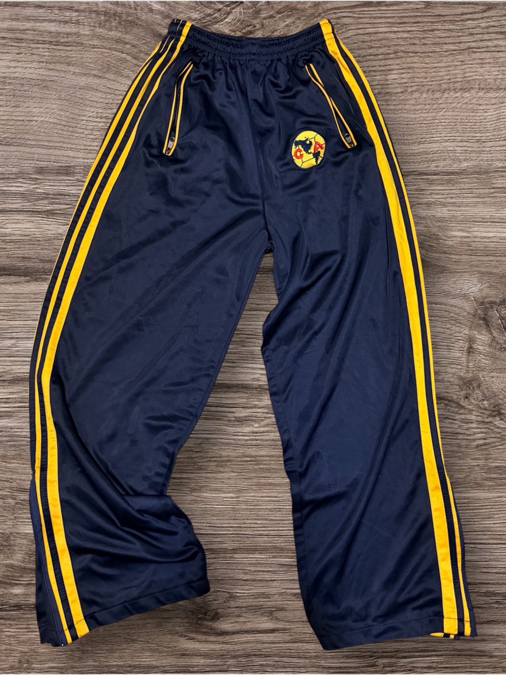 Mens Navy and Yellow Athletic Track Pants